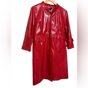 70’s Vintage Bagatelle red patent vinyl raincoat, great condition, size L